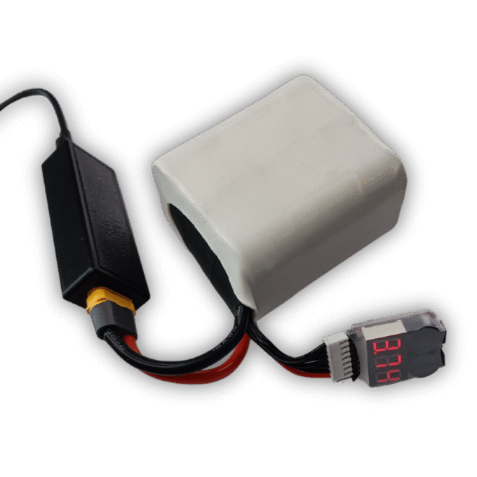 Індикатор/тестер напруги для 1–8S LiPo/Li‑ion/Li‑Fe в термоусадці з звуковим попередженням