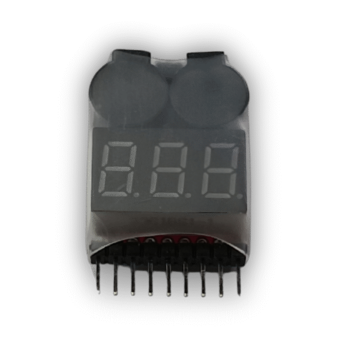 Індикатор/тестер напруги для 1–8S LiPo/Li‑ion/Li‑Fe в термоусадці з звуковим попередженням Індикатор/тестер напруги для 1–8S LiPo/Li‑ion/Li‑Fe в термоусадці з звуковим попередженням