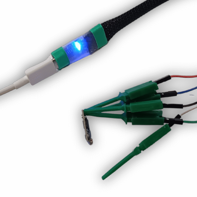 USB–UART перехідник без пайки (тест-кліпси + CH340, 5 В) USB–UART перехідник без пайки (тест-кліпси + CH340, 5 В)